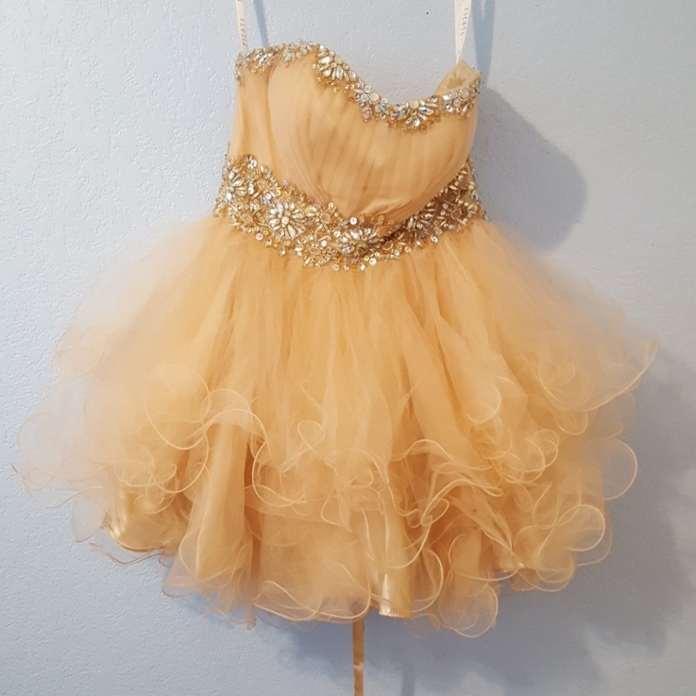 Peach Jeweled Dress